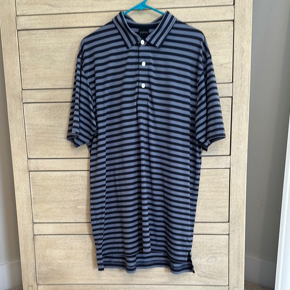 Blue and Gray Polo Shirt Relaxed Fit